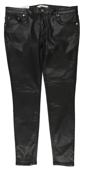 Zara Damen Hose schwarz coated - Gr. EUR 38 - Bild 4