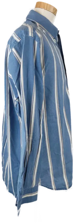 Herrenhemd längsgestreift blau, weiß - Gr. L - Bild 2