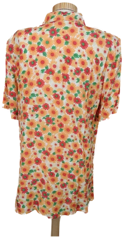 Vintage Longbluse Damen, orange - Gr. M - Bild 3