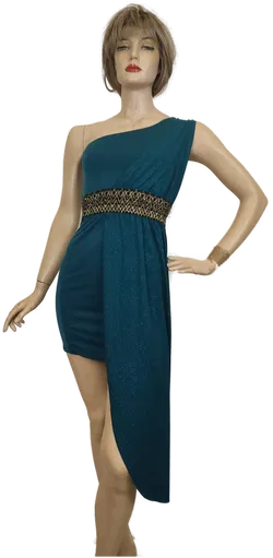 One shoulder Damen Kleid Petrol  Gr. 36/38 - Bild 1