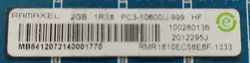 Ramaxel 2GB  DDR3 1Rx8 PC3-10600U-999 HF Arbeitsspeicher / RAM  - Bild 2