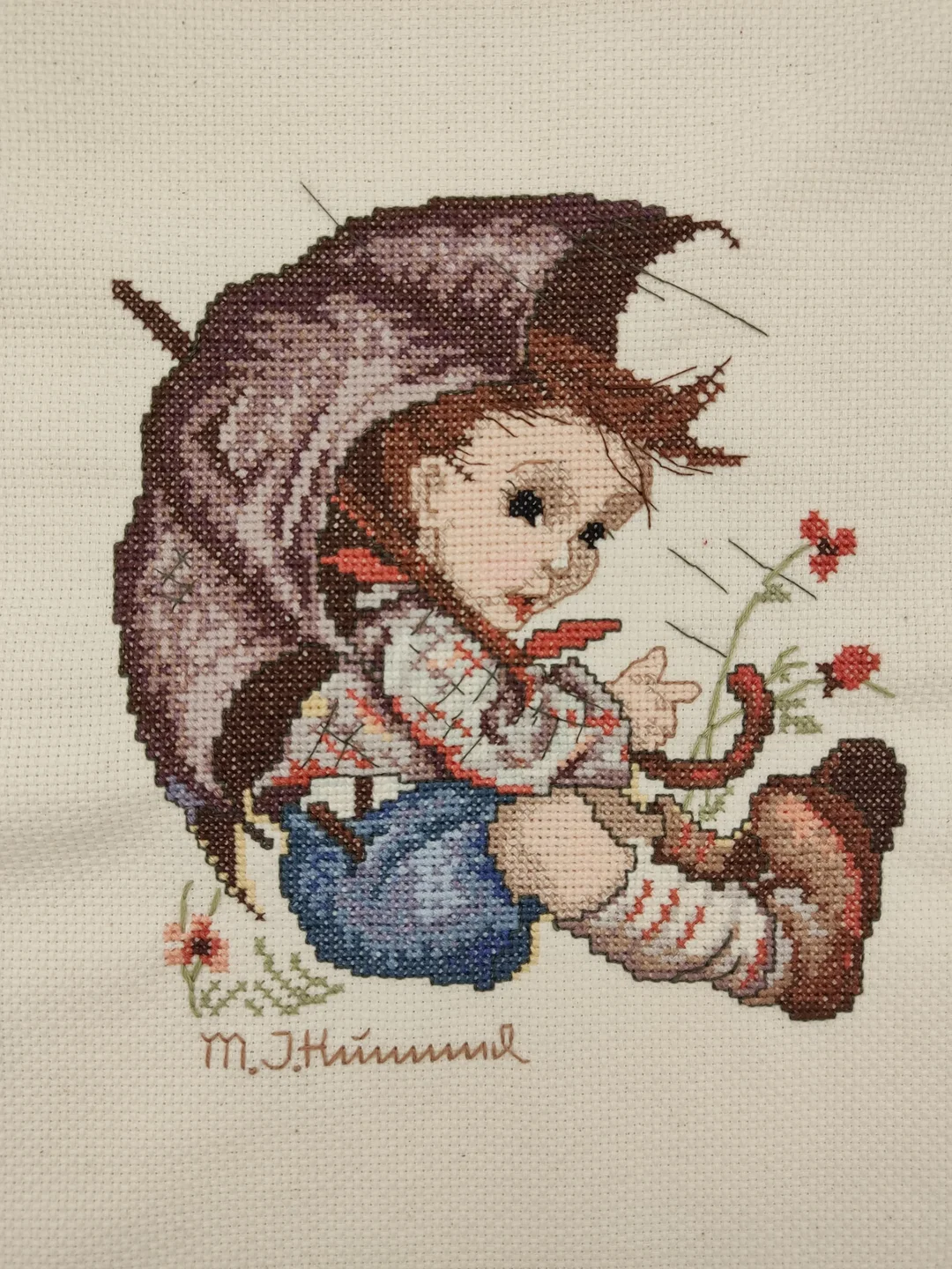 M. J. Hummel-Kreuzstich-Bild: Junge mit Schirm - Bild 4