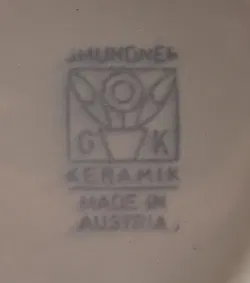 Gmundner Keramik Speiseplatte Oval - Grün Geflammt - Handbemalt - Vintage  - Bild 3