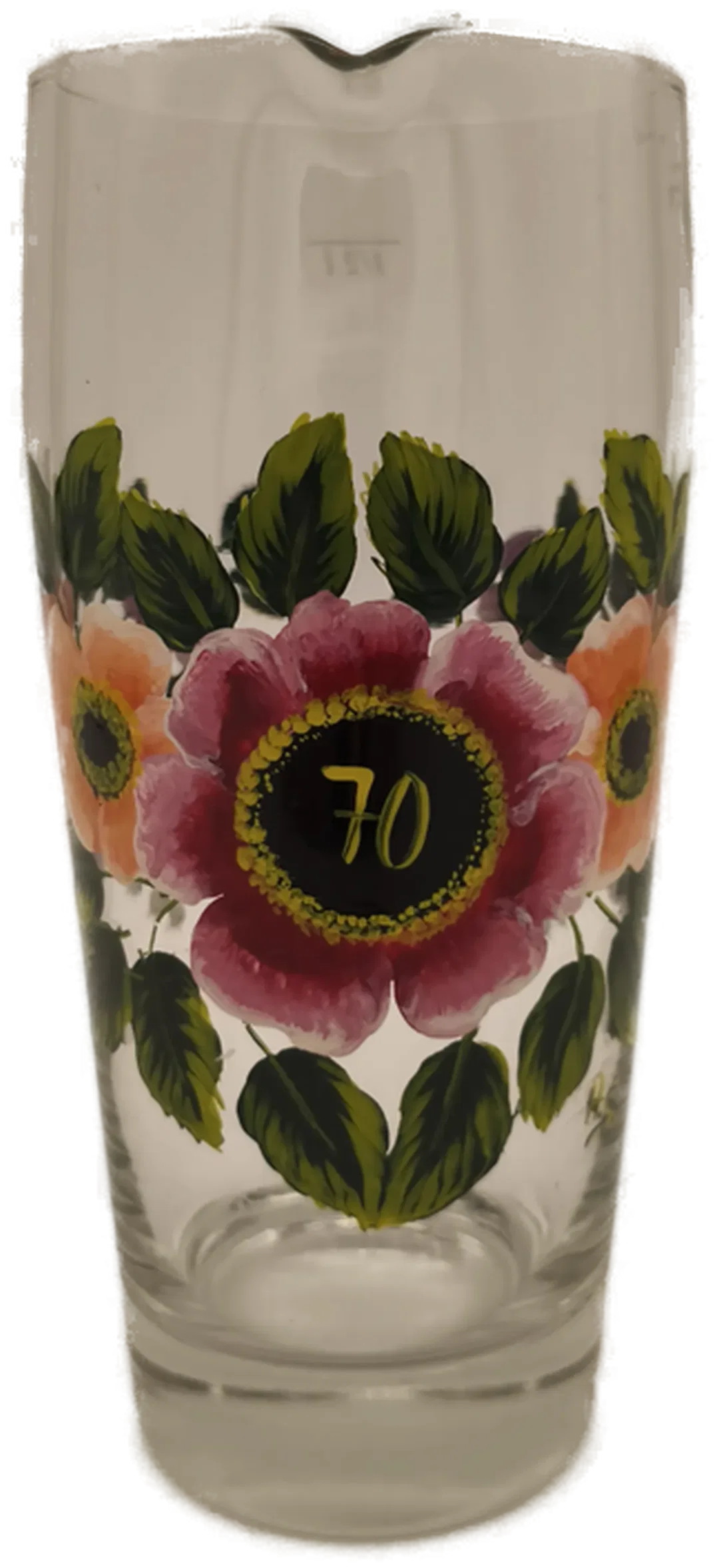 Glasvase, Gefäß bemalt, Jubiläum 70 - Bild 1