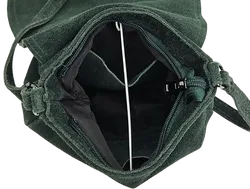 Vintage Damen Leder Umhängetasche - grün  - Bild 5