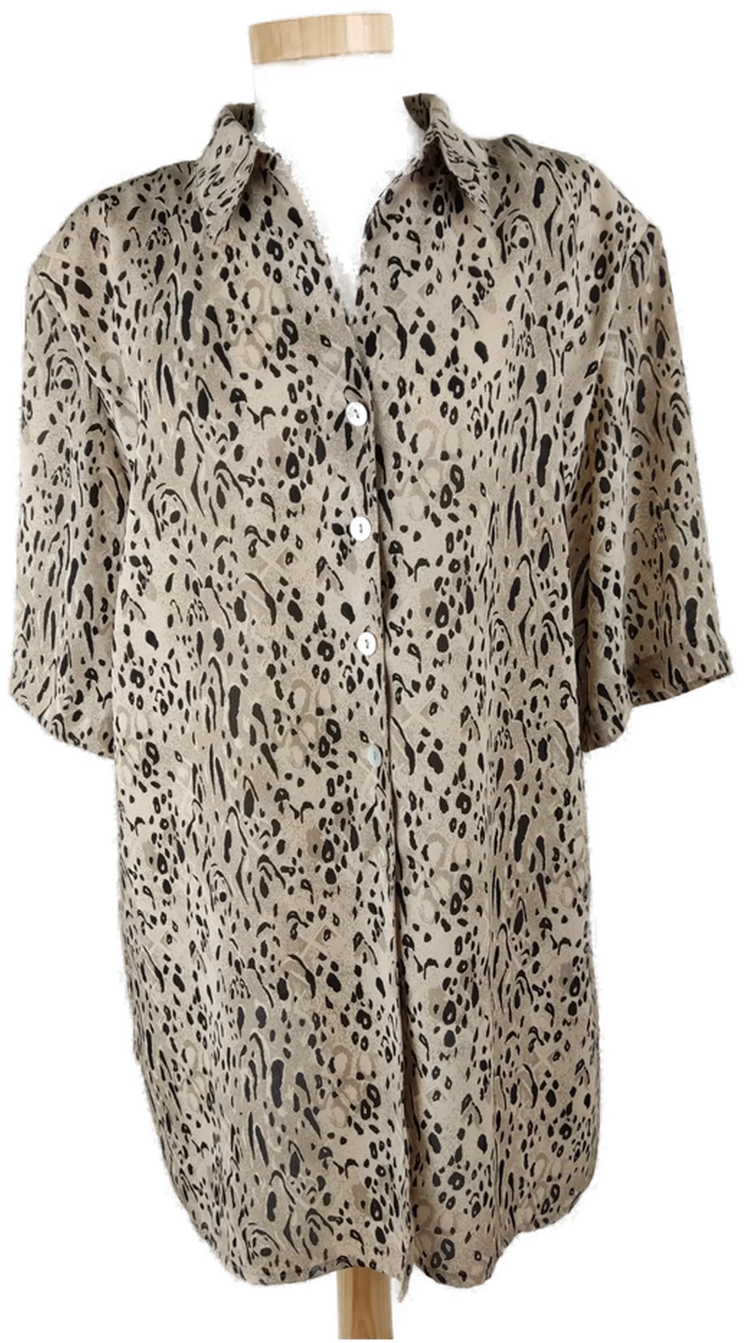  Bluse mit Top-2 tlg. "Canda", kurzarm mit Kragen, schwarz und schwarz/grün, Gr.öße 50 – Bild 2