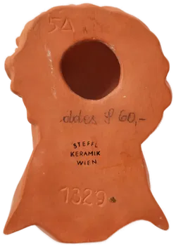 Wandbüste, Steffel Keramik Wien, Terrakotta | Einmaliges Unikat - Bild 3