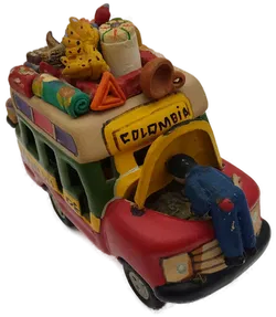 Keramik Chiva-Bus 'Colombia'  |  Handbemalt Folklore - Bild 5