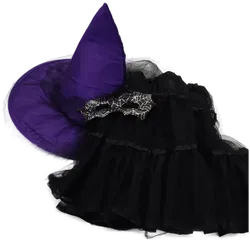 Halloween Kinder Hexen SET (Hut, Tüll Rock, Augenmaske) - Bild 4