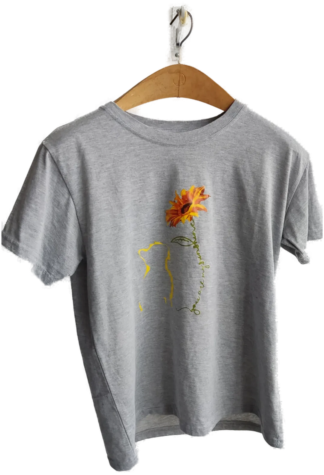 Damen T-Shirt mit Aufdruck, grau - Gr. XL - Bild 1