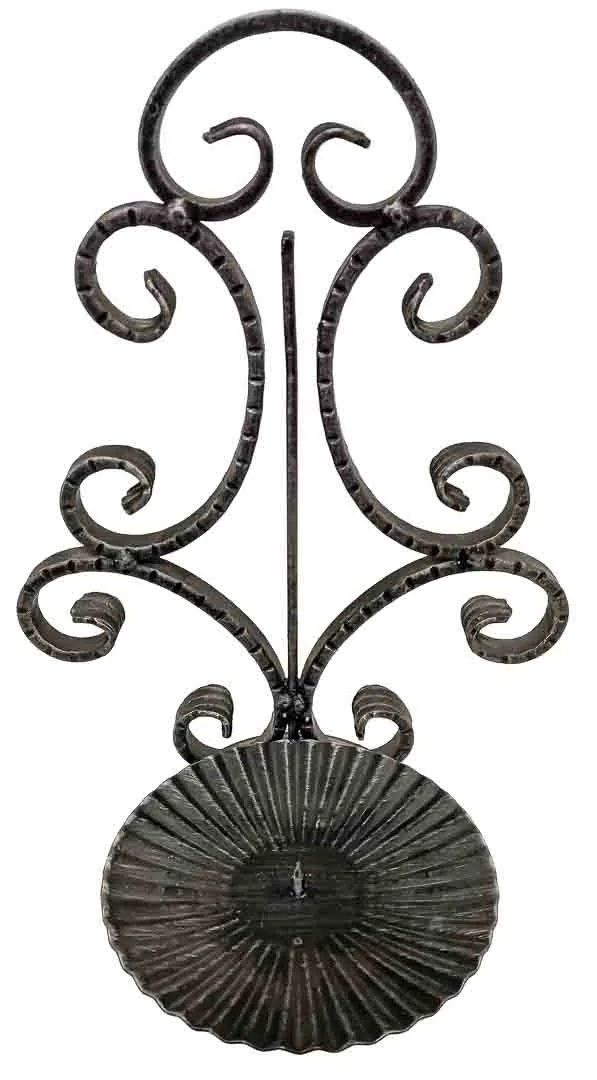 Rustikaler Kerzenhalter Schmiedeeisen Antik-Stil Schwarz ca. 30 cm - Bild 1