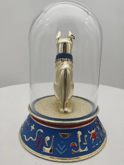 'The sacred  bast cat' Porzellan mit Glaskuppel & Zertifikat von Franklin Mint | Ägyptischer Schatz - Bild 2