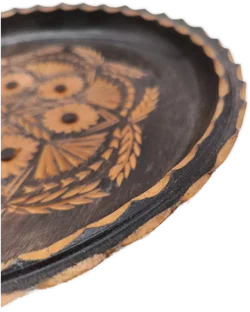 geschnitzter Teller, Wandteller, Holz, Ø 26cm – Vorschau 4