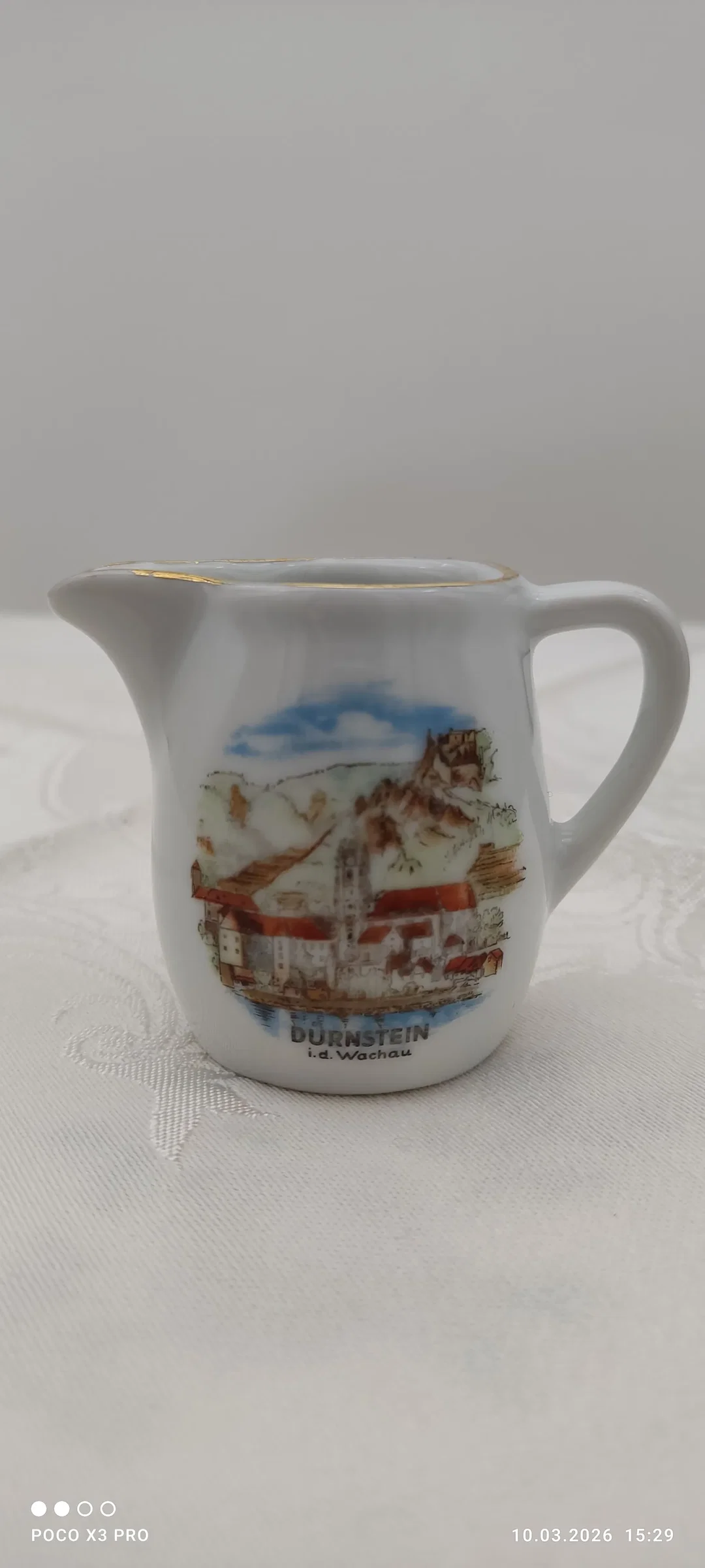 Lilien Porzellan Milchgießer Goldrand Dürnstein | Einmaliges Unikat - Bild 1