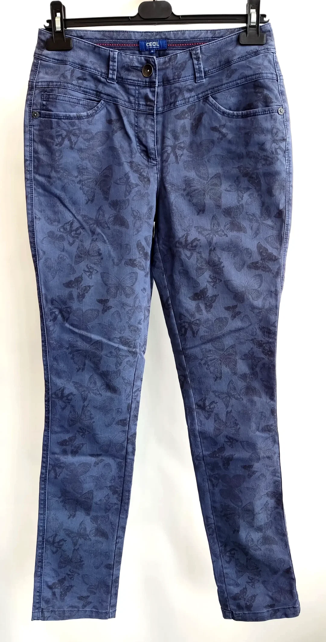 CECIL Damenjeans mit Schmetterlingsmuster blau - Gr. 28 - Bild 4