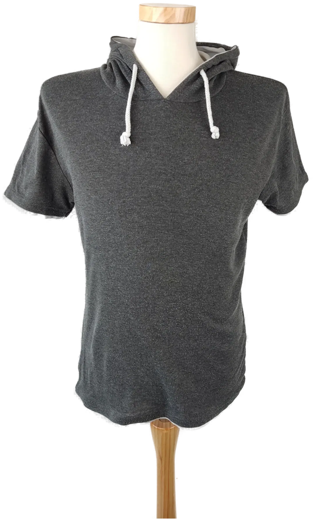 FSBN Herrenshirt  Kurzarm mit Kapuze grau - Gr. M (Slim fit) - Bild 1