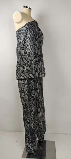 Zweiteiler Asymmetrisch Schlangenmuster | Einmaliges Unikat - Bild 3