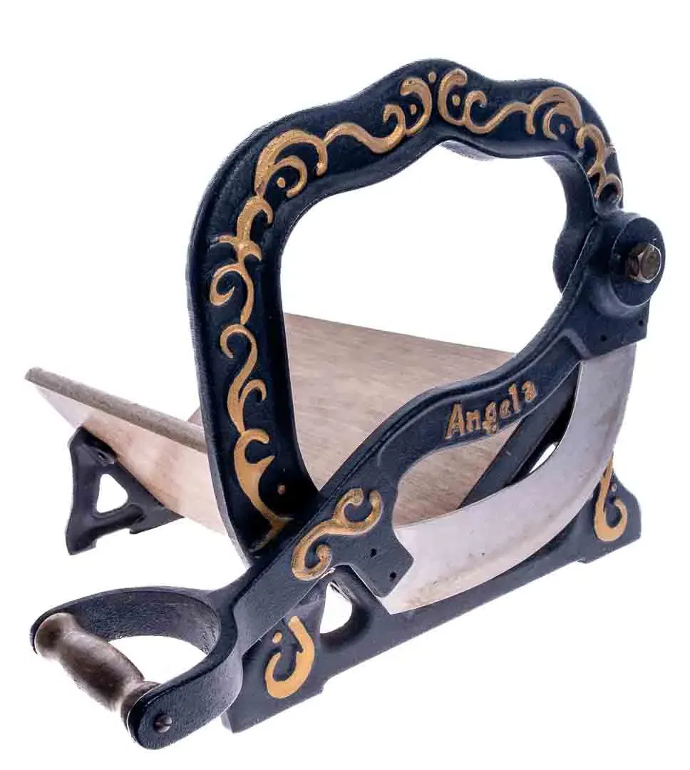 Manuelle, rustikale Brotschneidemaschine in braun-schwarz - Bild 4