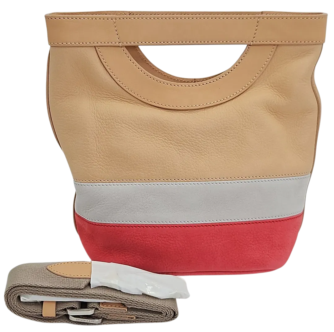 Max V. Koenig Damen Handtasche, beige/grau/pink- Höhe ca. 22 cm  - Bild 1