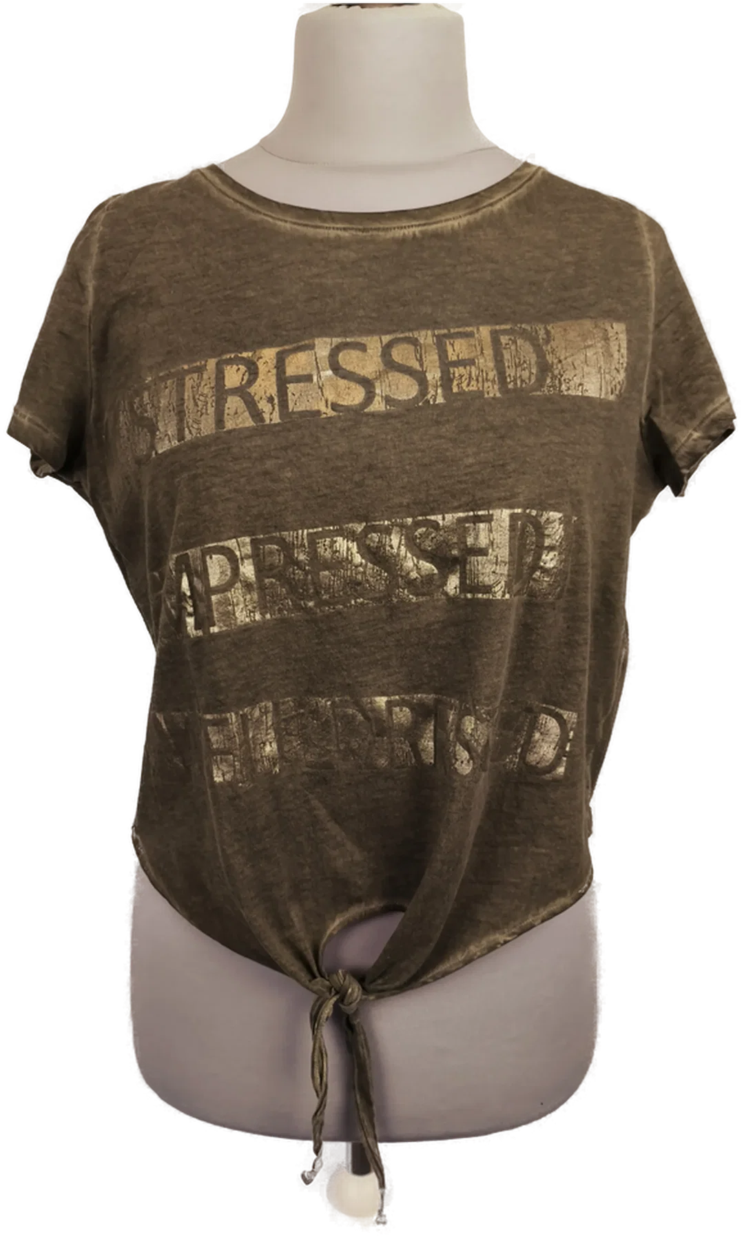 Passport, Damenshirt, Gr.40, Farbe grau-olive - Bild 1