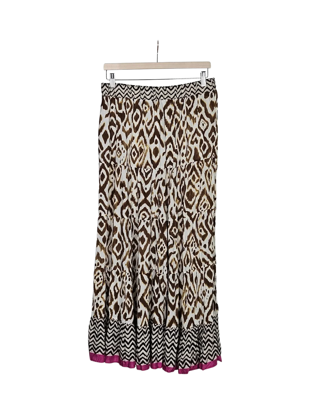 Zara Damen langer Rock, Animal Print, braun/pink - Gr. XL / 42 – Bild 2