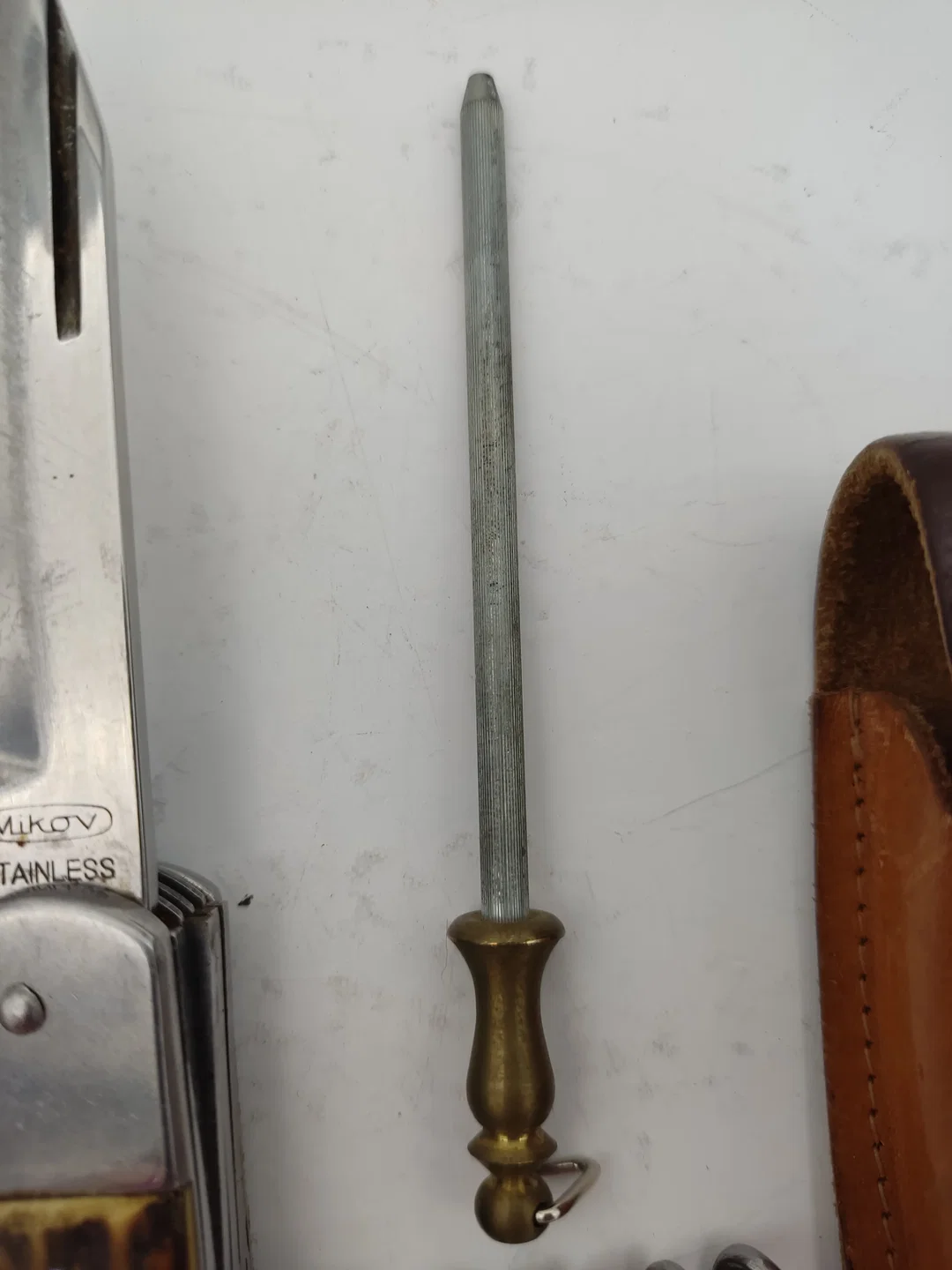 Mikov Fixir Jagdtaschenmesser mit Lederscheide | Tschechoslowakischer Schatz – Bild 7