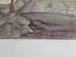 KARLA SCHOLLER - Am Dorfrand - Aquarell Gemälde  - Bild 3