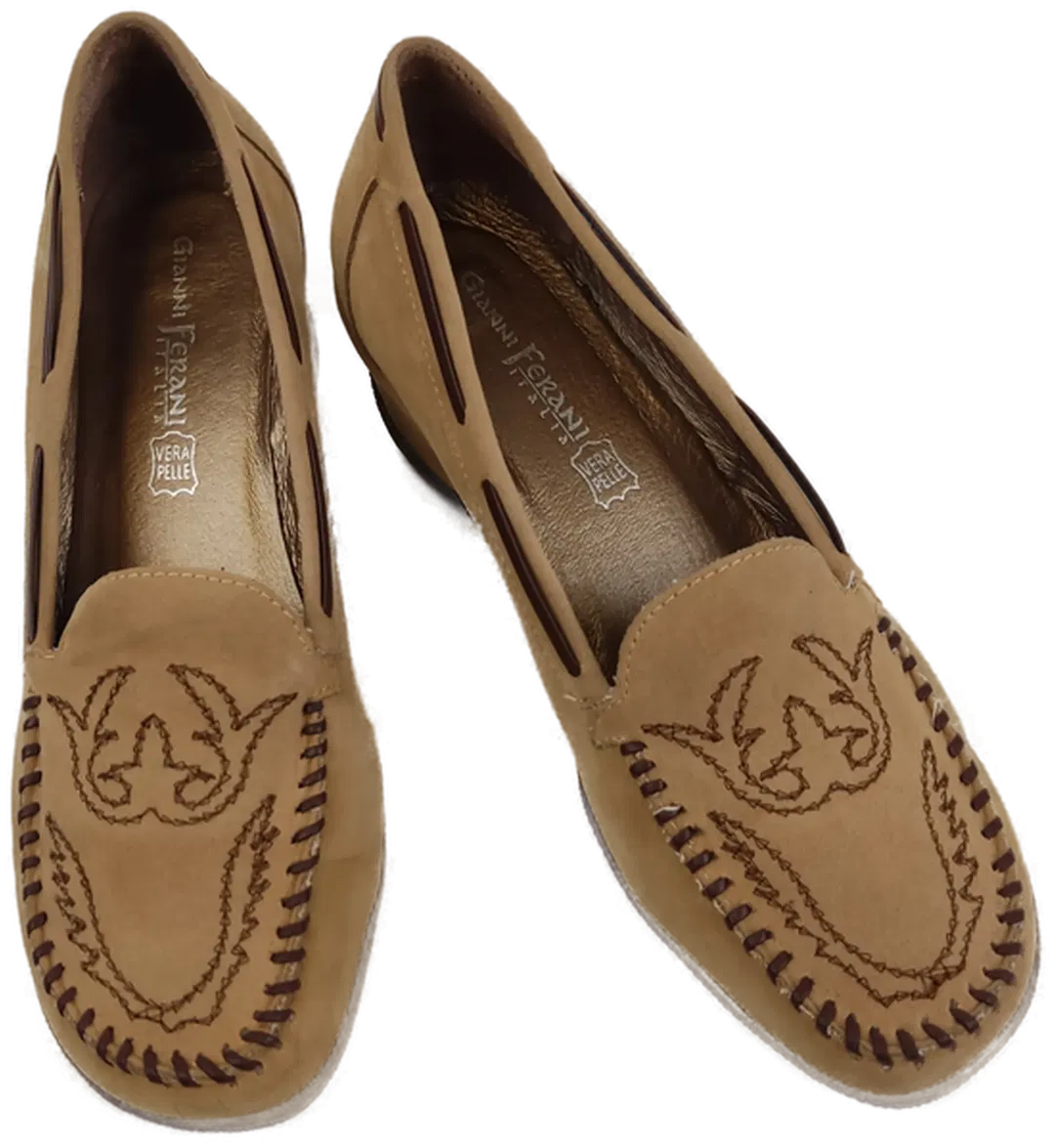 Gianni Ferani Damen Lederhalbschuhe beige - Größe 36 - Bild 4