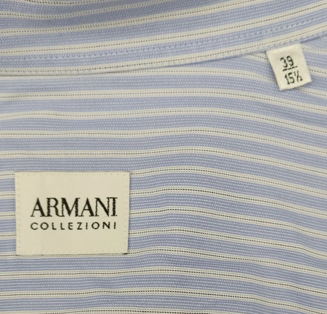 Armani Herren Hemd blau/weis Gr. 39 – Bild 4