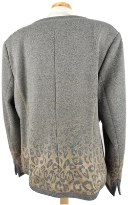 Basler Damenblazer mit Zipp vorne / grau-beige / goldene Ziehrnaht - XXL/44 - Bild 2