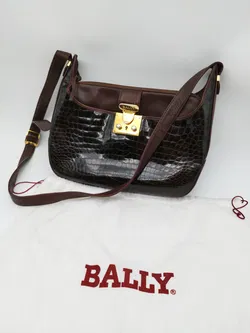 Bally- Vintage Kroko Handtasche in dunkelbraun - Bild 1