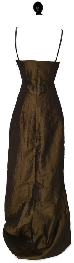 Abendkleid mit Stola -changierend braun/olive - Bild 4