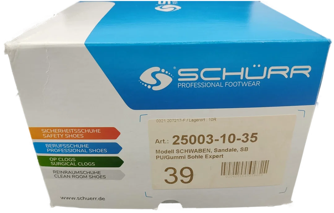 Schürr Modell "Schwaben" Sandale SB PU/Gummi Sohle Expert Weiß Gr. 39 – Bild 5