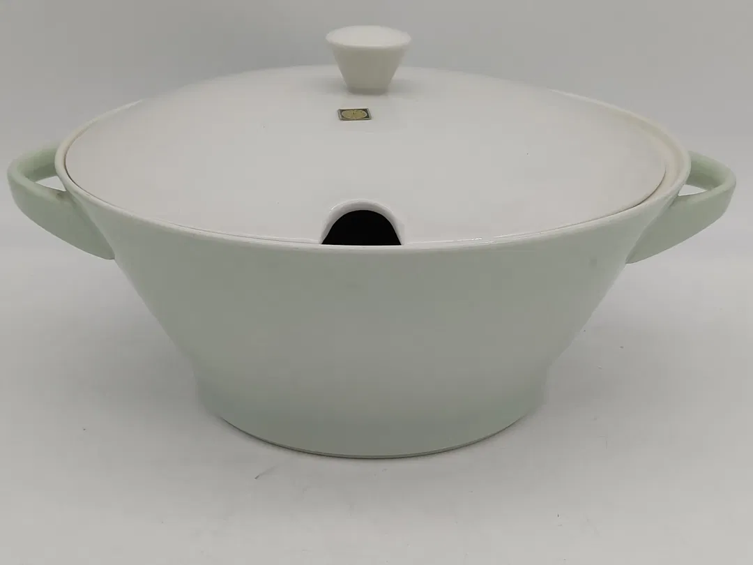 Suppentopf mit weißem Deckel Vintage Lilien Porzellan Daisy mintgrün - Bild 3