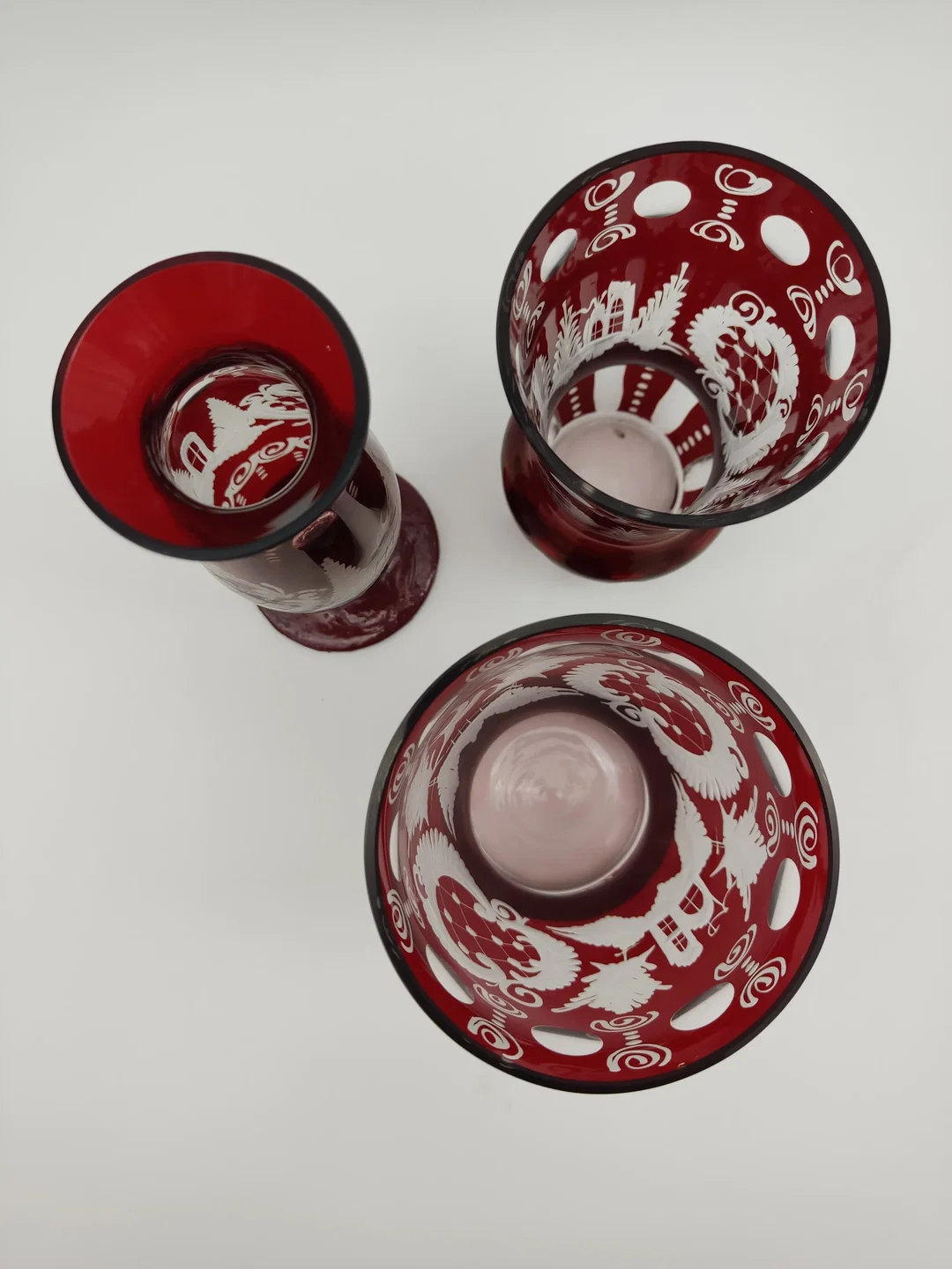 Glasvasen Set in rot 3-teilig – Bild 4