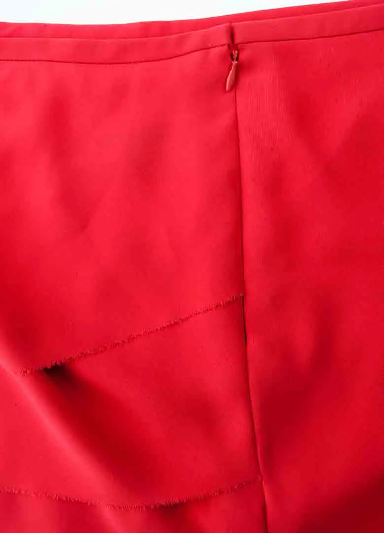 Gottfried Couture Rock, rot, 50cm, Reißverschluss, elegant M-L – Bild 3