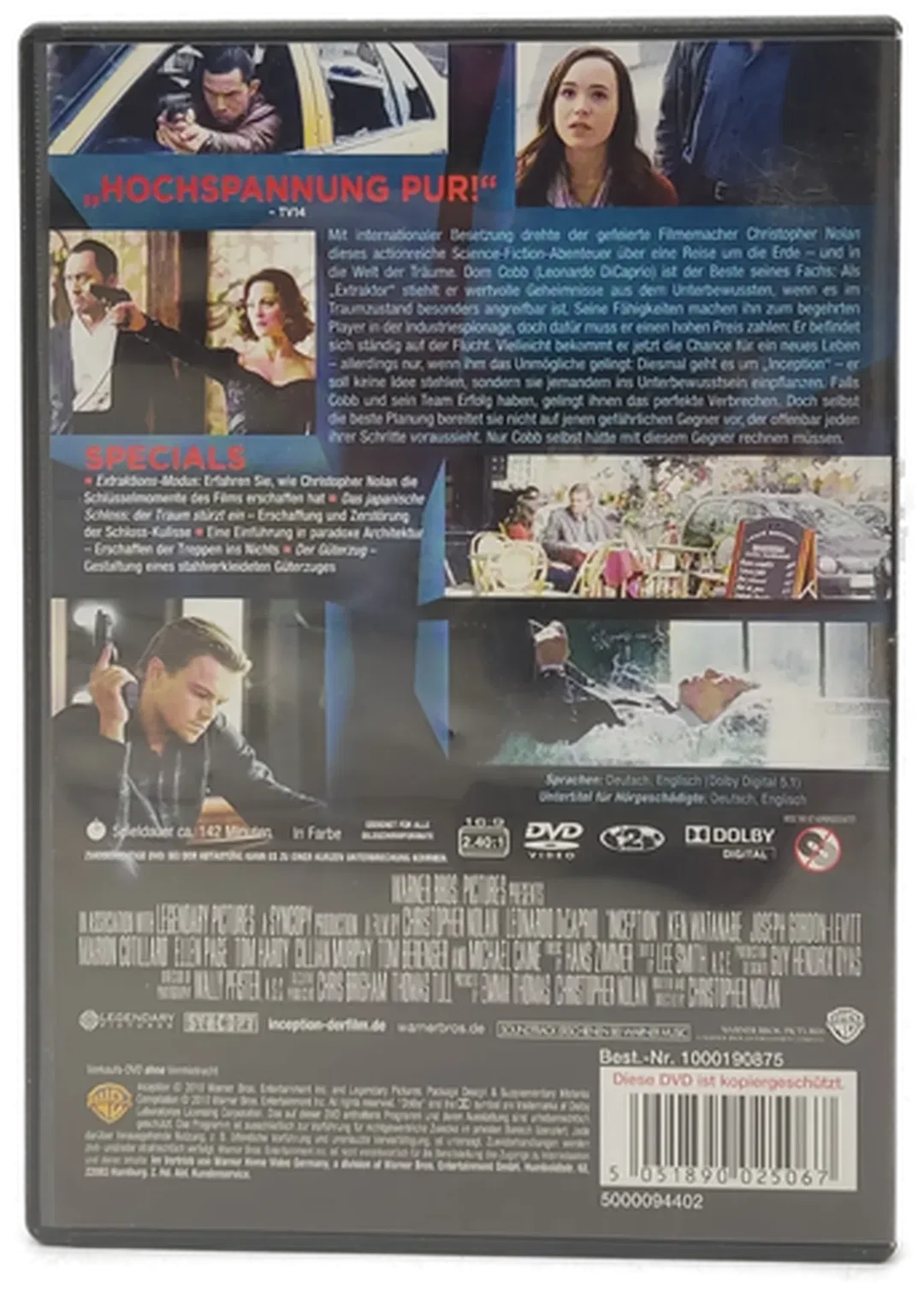 DVD "Inception" mit Leonardo Dicaprio und Ellen Page – Bild 2