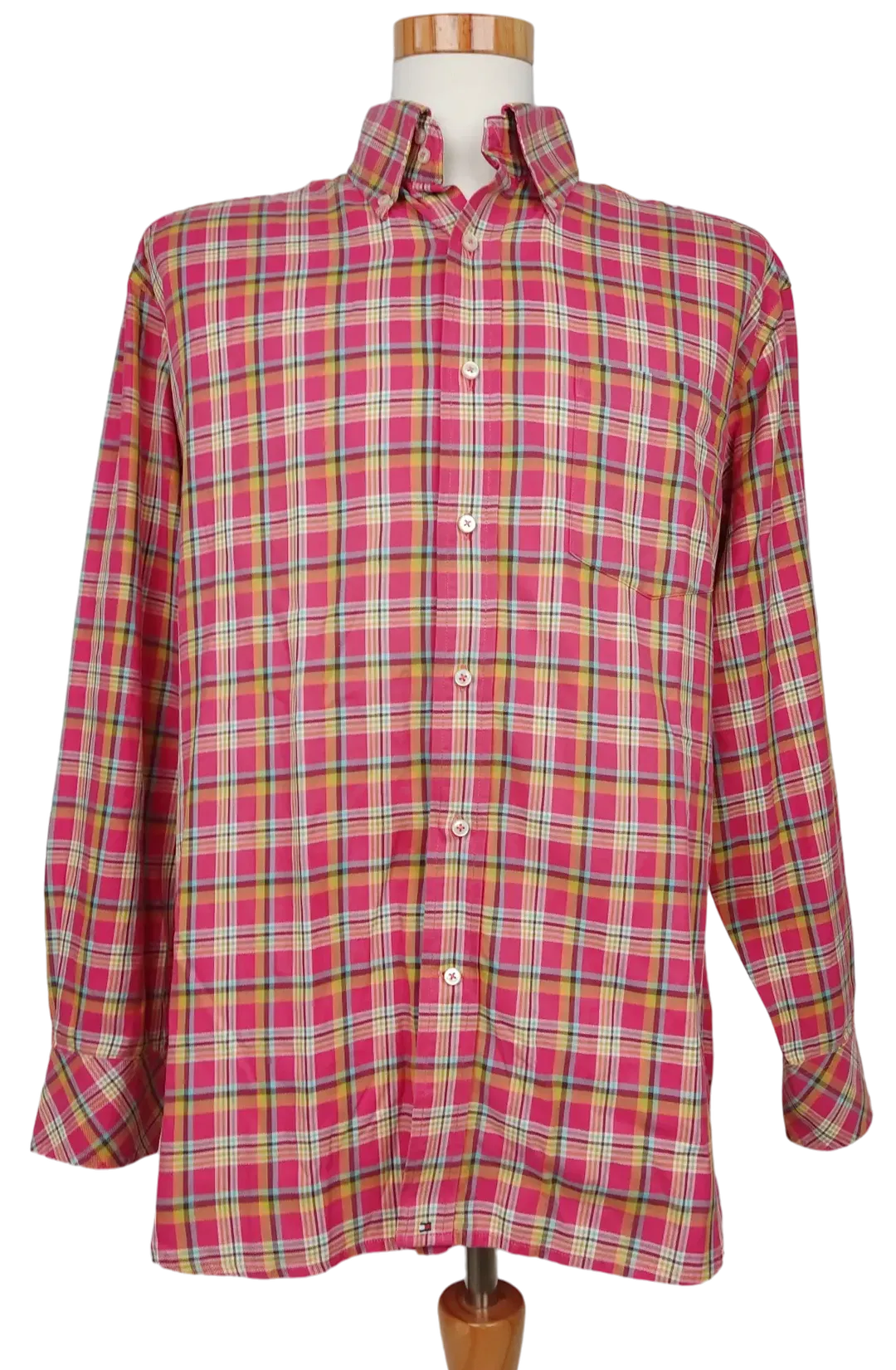 Tommy Hilfiger Herren Hemd, rot/gelb - Gr. L  - Bild 4