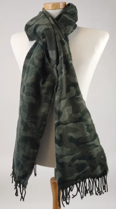 Herren Schal - Camouflage grün-schwarz – Bild 3