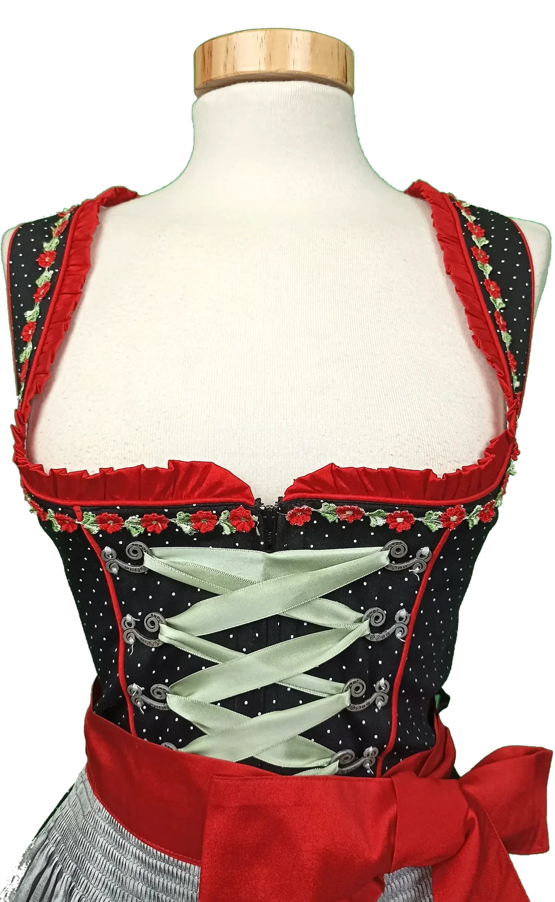 Stockerpoint Damendirndl rot/grün/grau Gr. XXS – Bild 3