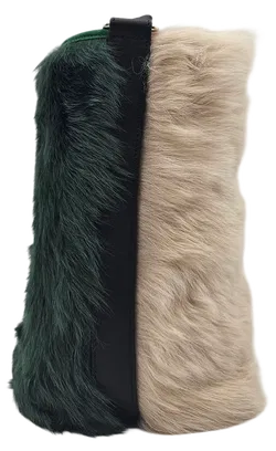 Max V. Koenig Damen plüsch Handtasche, grün/beige - Höhe ca. 29 cm  - Bild 3