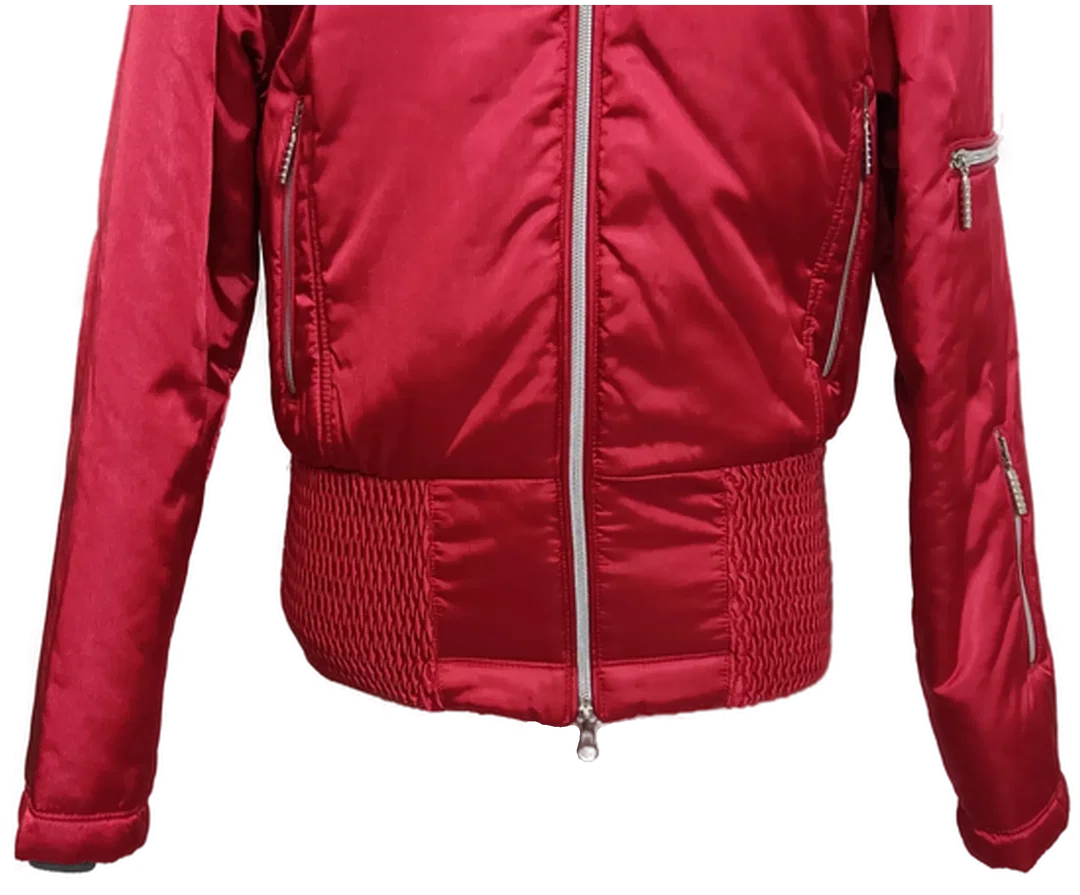 SP Kitzbühel Sportalm Vintage Damen Skijacke mit Kunstpelz rot Größe 40 – Bild 4