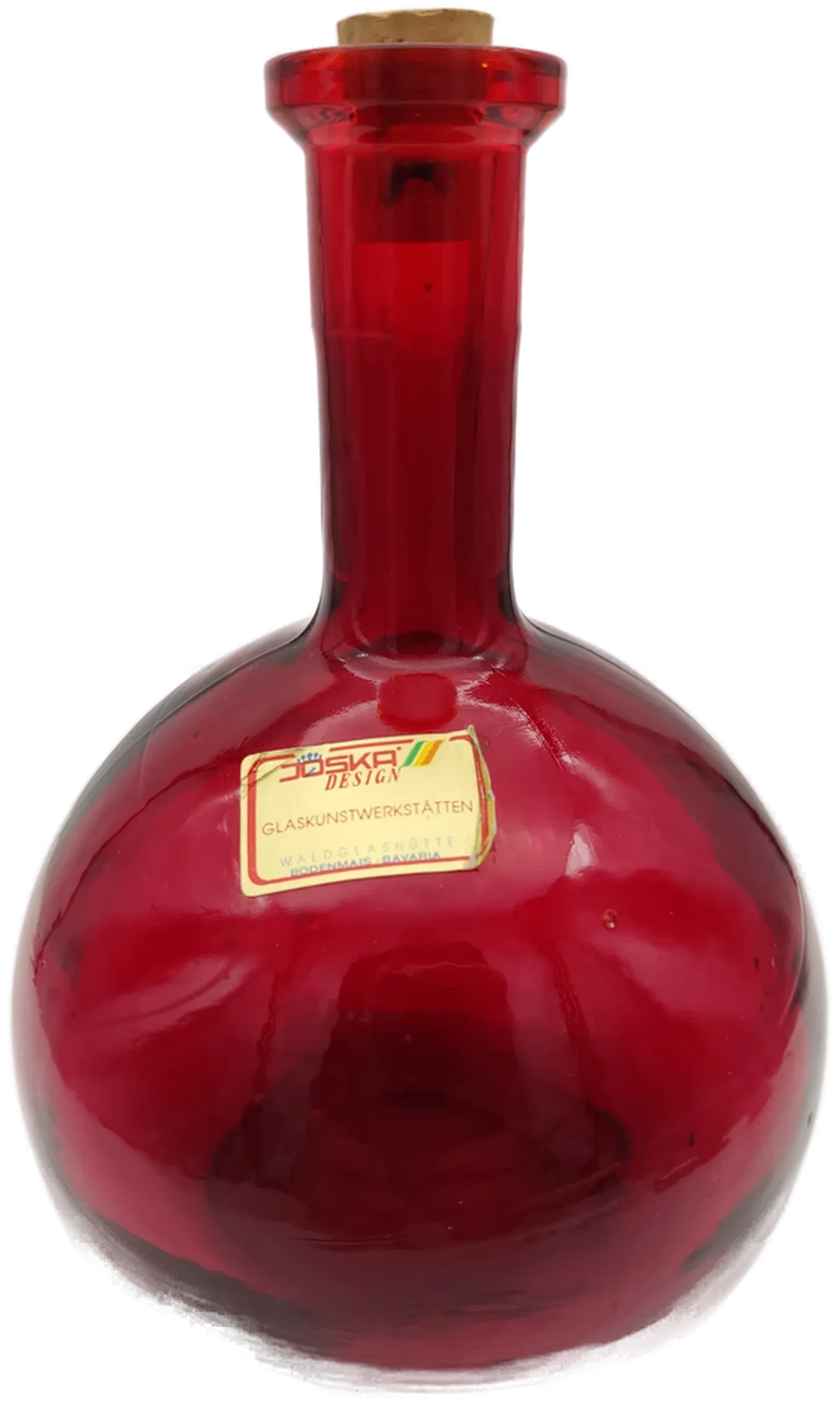 Rote Glaskaraffe von Joska  | Bayerische Schnapsflasche  - Bild 1