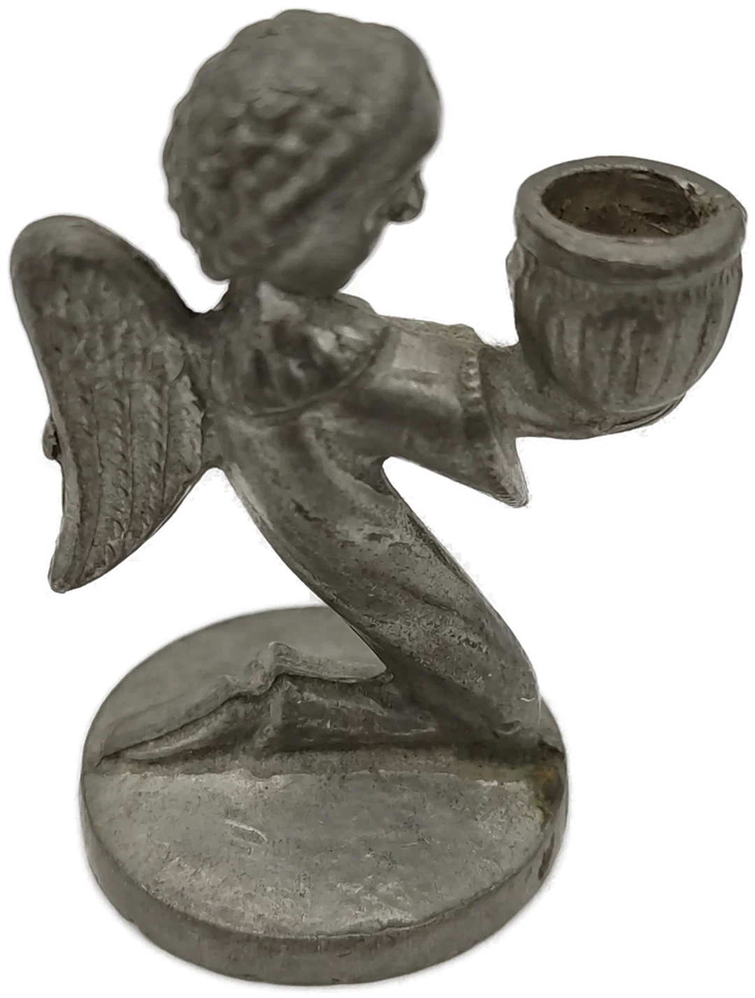 Mini Zinn-Kerzenhalter | Vintage-Engel – Bild 1