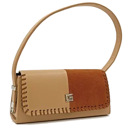 Vintage Schultertasche beige/braun