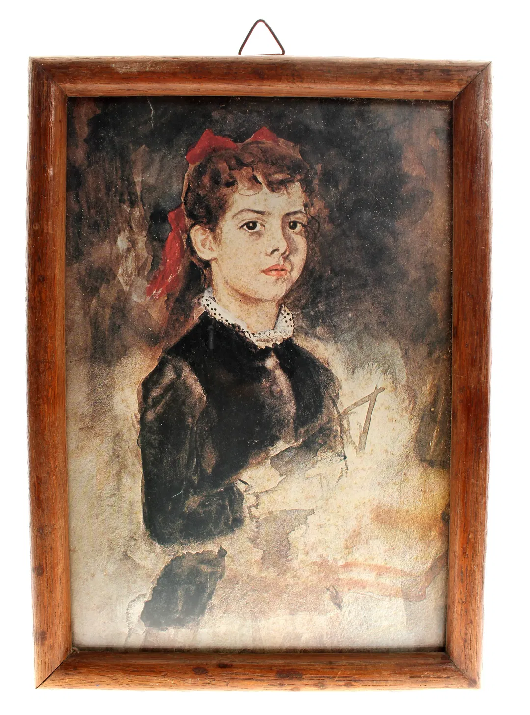 Bildnis eines Mädchens – Druck hinter Glas im Holzrahmen - Bild 1