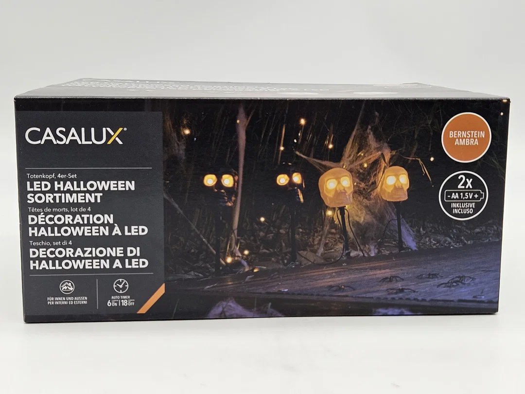 LED-Deko für Halloween "Totenkopf" (4er-Set) – Bild 5