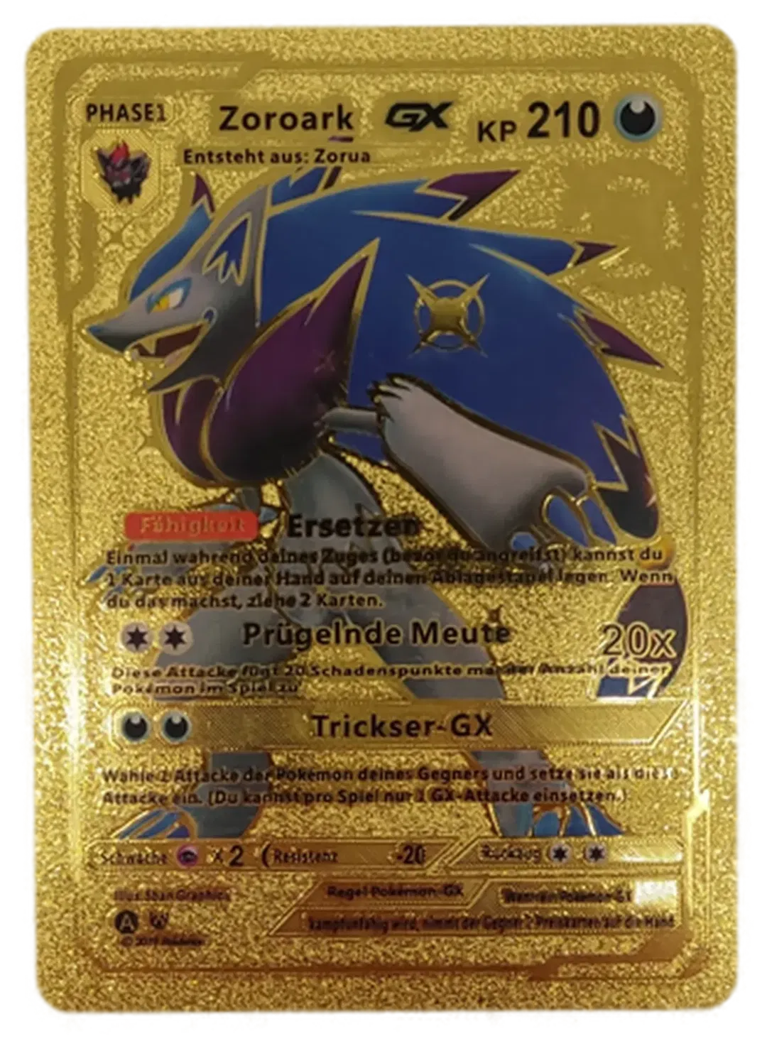 Pokémon Sammelkarte Goldfolie Phase1 Zoroark GX - Bild 1