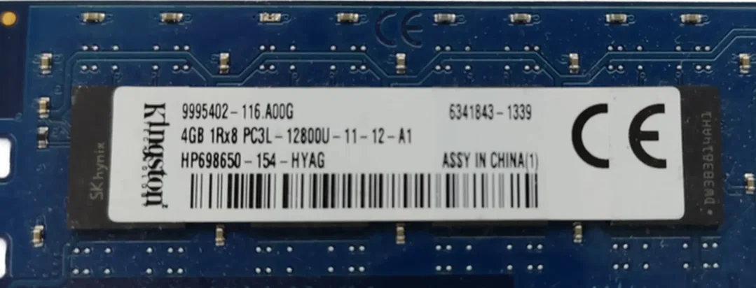 Kingston 4GB DDR3 1Rx8 PC3L-12800U-11-12-A1 Arbeitsspeicher / RAM  – Bild 2