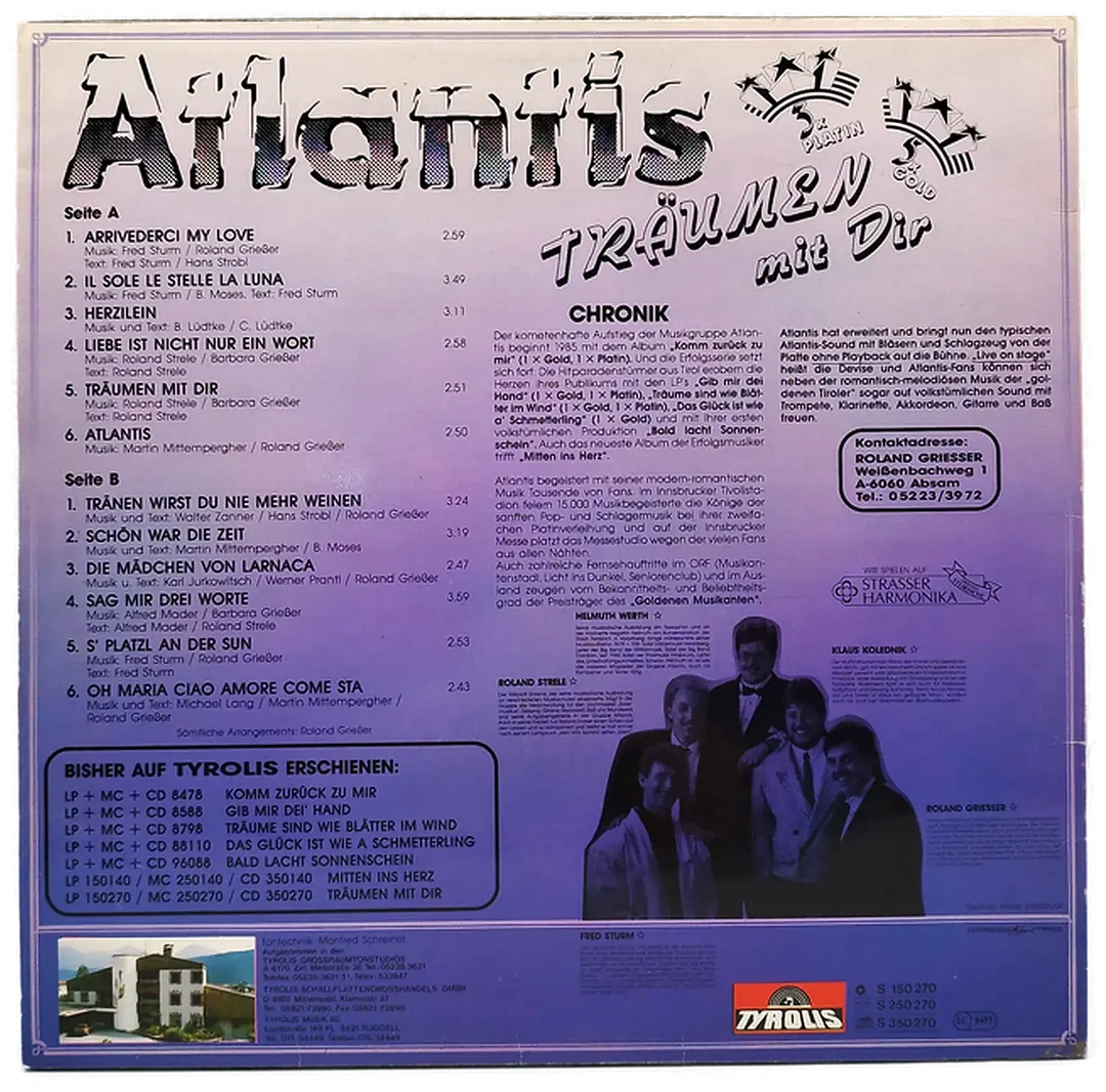 LP Atlantis – Träumen Mit Dir (1990) | Schlager-Zeitreise – Bild 2